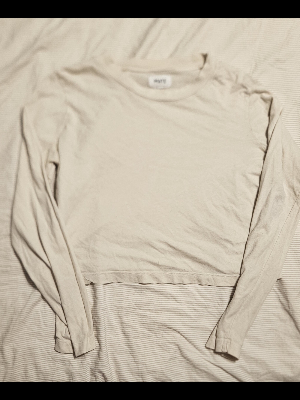 Mate The Label Crop Long Sleeve In Bone